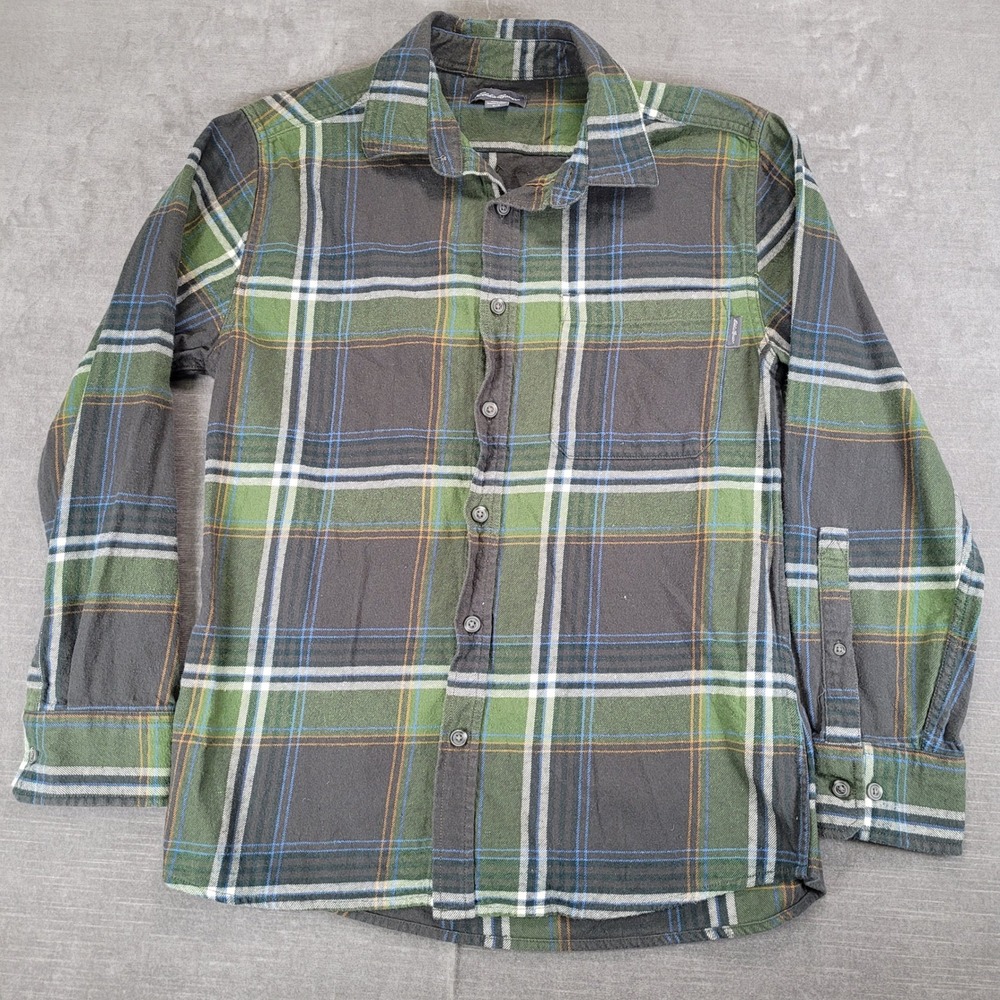 Eddie‎ Bauer Vintage Mens Plaid Flannel Shirt Long Sleeve Button Up Medium